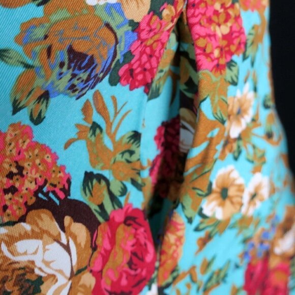 Lindy Bop Ophelia Retro Pin Up Turquoise Floral Fit and Flare Swing Dress Medium - Picture 5 of 9